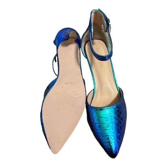 Chase & Chloe Rainbow Snake Iridescent Pointed Toe Heels NIB Designer US 5.5 - Picture 5 of 15